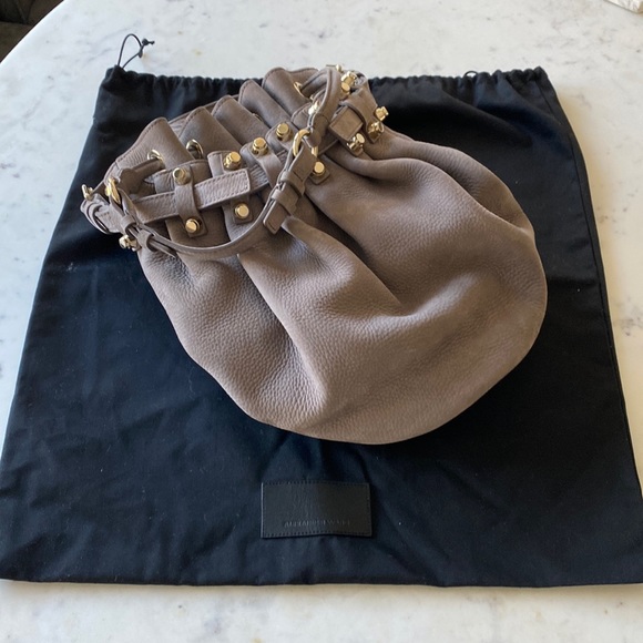 Alexander Wang Grey Suede Diego Bucket Bag - Picture 4 of 13